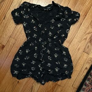 Madewell Black Floral Top